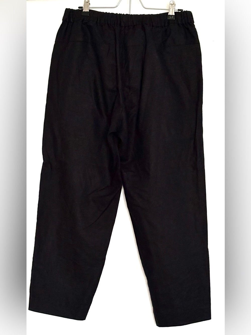 J.Crew City Fit Linen Cotton Tie-Waist Pants Black Size 10 - Picture 2 of 4